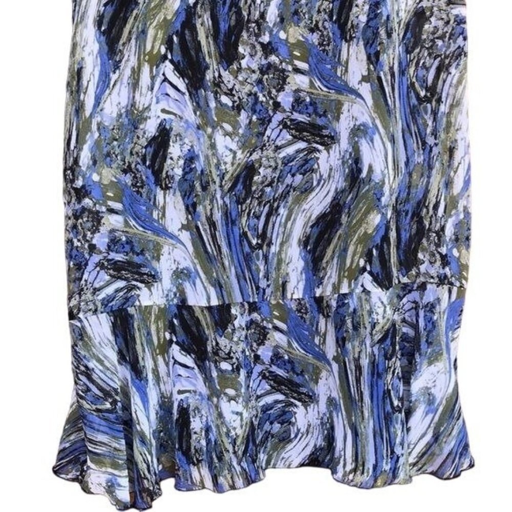 Kensie Marbled Blue Black Grey Shift Short Flowy Dress Size XL - Picture 7 of 8